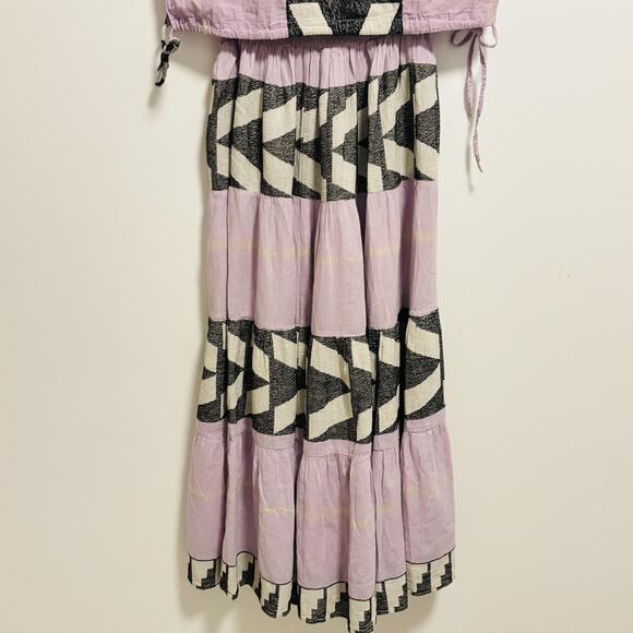 Pearl & Caviar Top Skirt Womens Size S/M Lilac Zakar Geometric Maxi Dress Set - Picture 5 of 14
